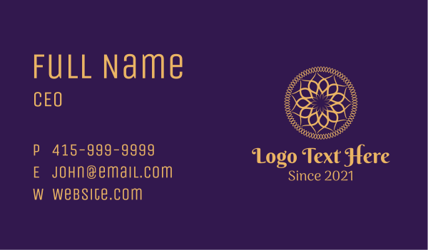 Golden Mandala Pattern Business Card Design Image Preview