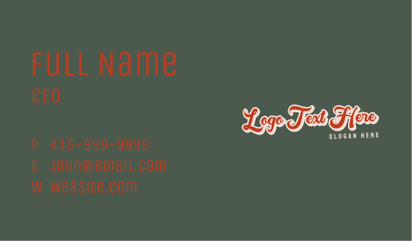 Athletic Retro Wordmark Business Card Design Image Preview