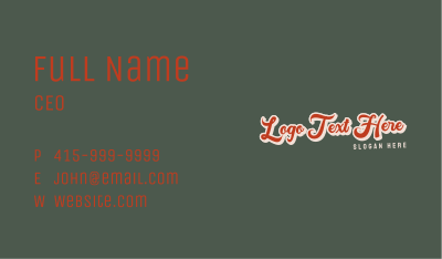 Athletic Retro Wordmark Business Card Image Preview