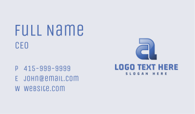 Blue Company Letter A & C Business Card Image Preview