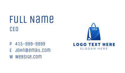 Blue Shopping Bag Business Card Image Preview