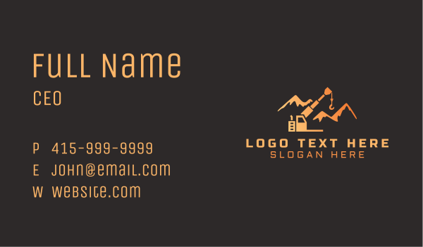 Orange Mountain Crane Business Card Design Image Preview