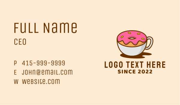 Donut Dessert Cup Business Card Design