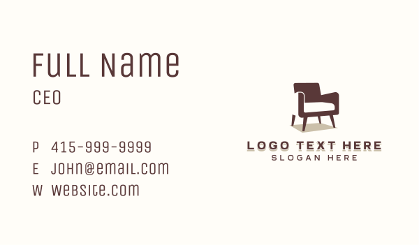 Furniture Chair Seat Business Card Design Image Preview