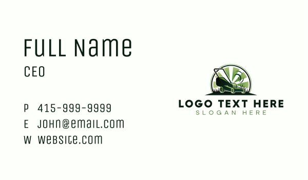 Landscaping Grass Mower Business Card Design Image Preview