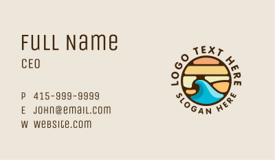 Surfing Wave Beach Business Card Image Preview