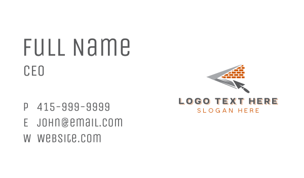 Bricklayer Trowel Masonry Business Card Design Image Preview