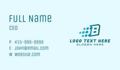 Modern Tech Letter B Business Card Image Preview