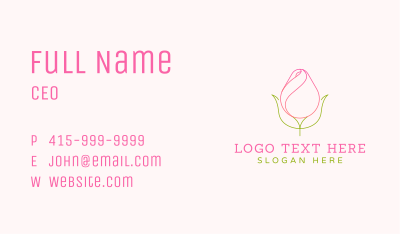 Rose Bud Minimalist Business Card Image Preview