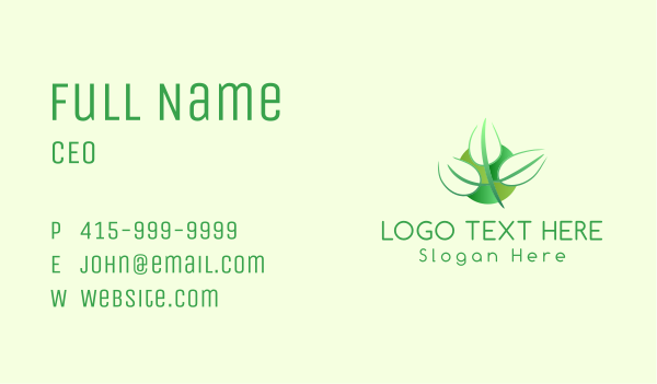 Green Leaf Nature Business Card Design Image Preview