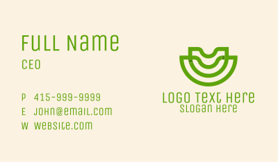 Green Letter U Agriculture  Business Card