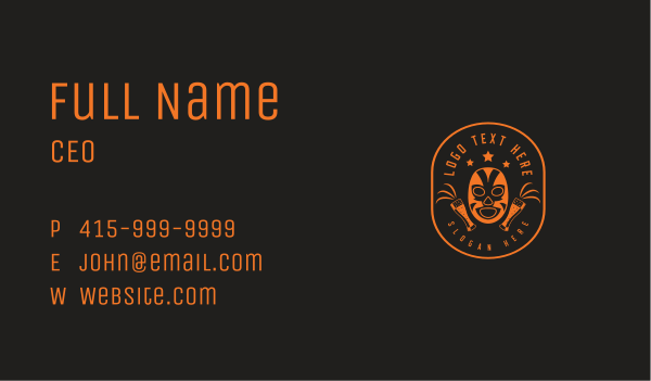 Luchador Mask Beer Business Card Design Image Preview