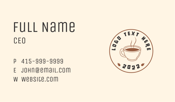 Hot Coffee Cup Seal  Business Card Design Image Preview