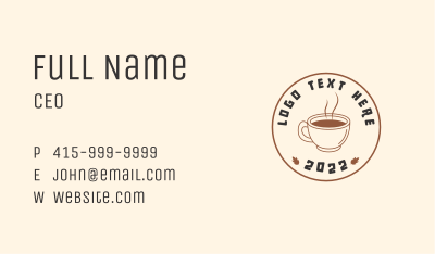 Hot Coffee Cup Seal  Business Card
