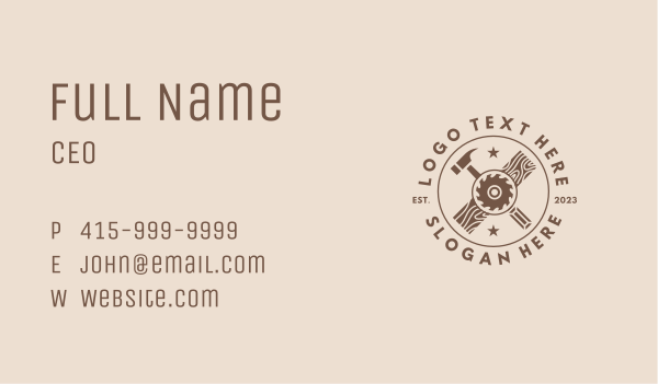 Saw Blade Hammer Chisel Carpentry Business Card Design Image Preview