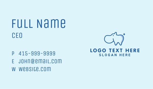 Dental Hippo Mascot  Business Card Design Image Preview