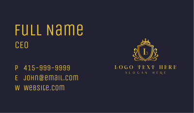 Luxury Crown Shield Business Card Image Preview