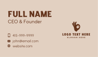 Coffee Bean Ok Hand Business Card Image Preview