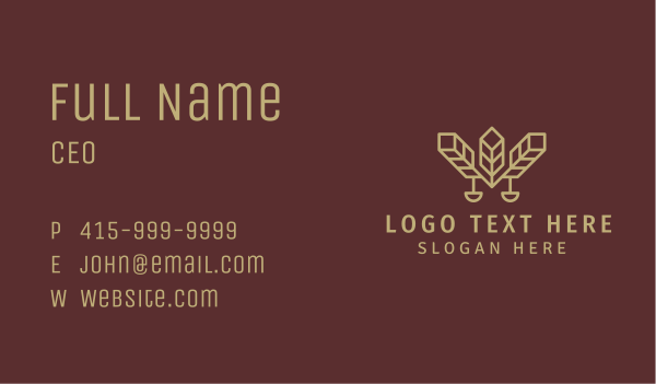 Gold Notary Leaf Scale Business Card Design Image Preview