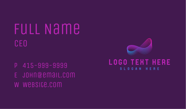 Abstract Infinite Loop Business Card Design Image Preview
