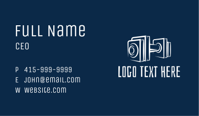 White Barbell Outline  Business Card Image Preview