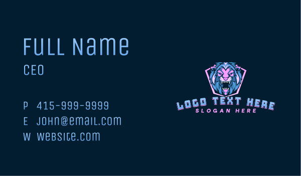 Lion Gaming Mascot Business Card Design Image Preview