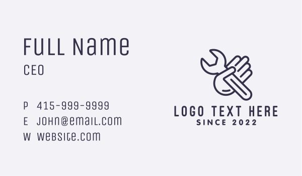 Handyman Wrench Tool Business Card Design Image Preview