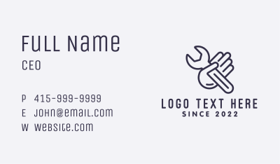 Handyman Wrench Tool Business Card Image Preview