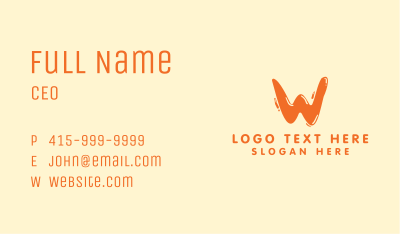 Liquid Soda Letter W Business Card Image Preview