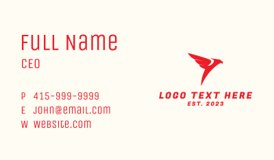 Red Flying Eagle Business Card Image Preview