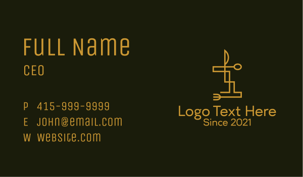 Gold Cutlery Diner Business Card Design Image Preview