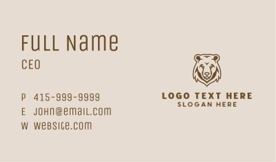 Grizzly Bear Animal Zoo Business Card Image Preview