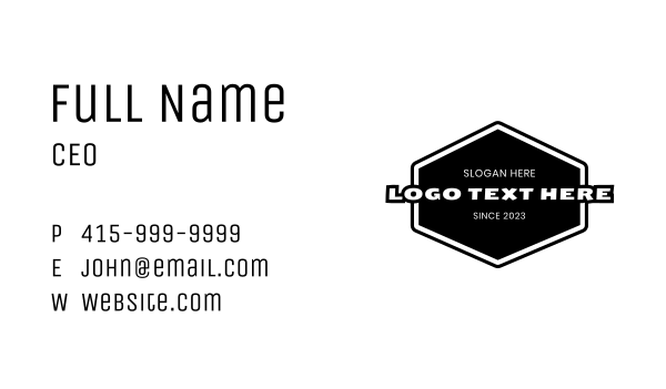 Black Hexagon Signage Business Card Design Image Preview