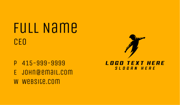 Lightning Human Energy Business Card Design Image Preview