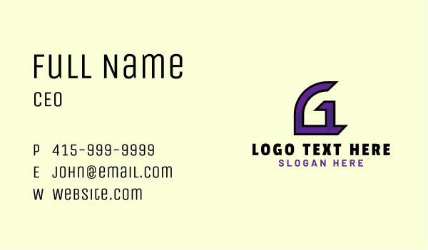 Tech Gaming Letter G  Business Card Design Image Preview