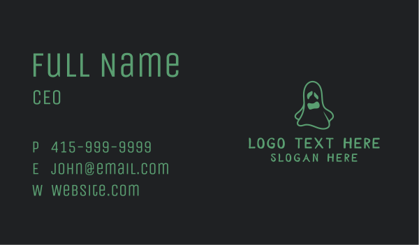 Spooky Halloween Ghost Business Card Design Image Preview