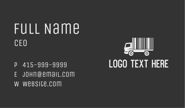  Barcode Truck Logistics Business Card Design Image Preview