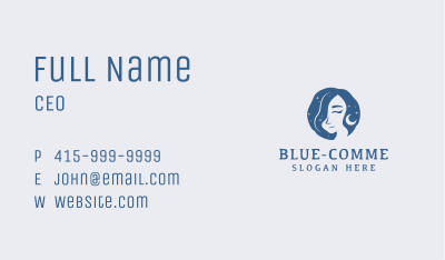 Blue Moonlight Woman  Business Card Image Preview