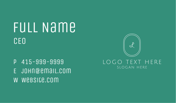 Cursive Elegant Lettermark Business Card Design Image Preview