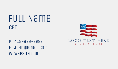 Patriotic American Flag Business Card Image Preview