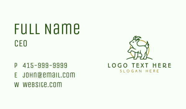 Goat Horn Animal Business Card Design Image Preview