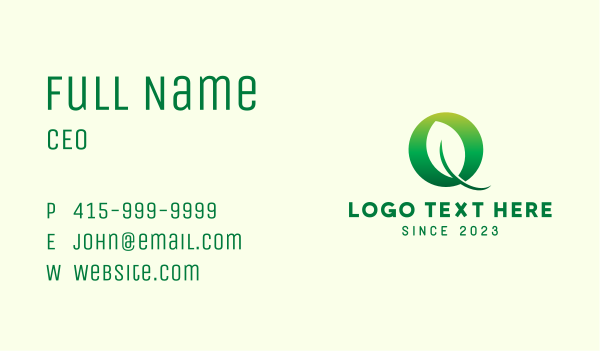 Nature Letter O Business Card Design Image Preview