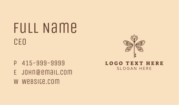 Luxury Wing Key Business Card Design Image Preview