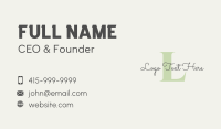 Fashion Green Lettermark Business Card Image Preview