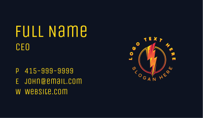 Electric Bolt Lightning Business Card Image Preview