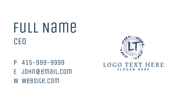 Circle Leaf Letter Business Card Design Image Preview