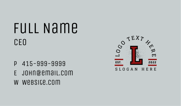 Grungy Sports League Lettermark Business Card Design Image Preview