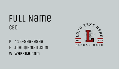 Grungy Sports League Lettermark Business Card Image Preview