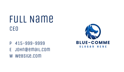 Blue Gaming Dragon Emblem Business Card Image Preview