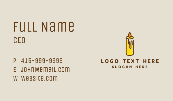 Yellow Candle Flame Business Card Design Image Preview